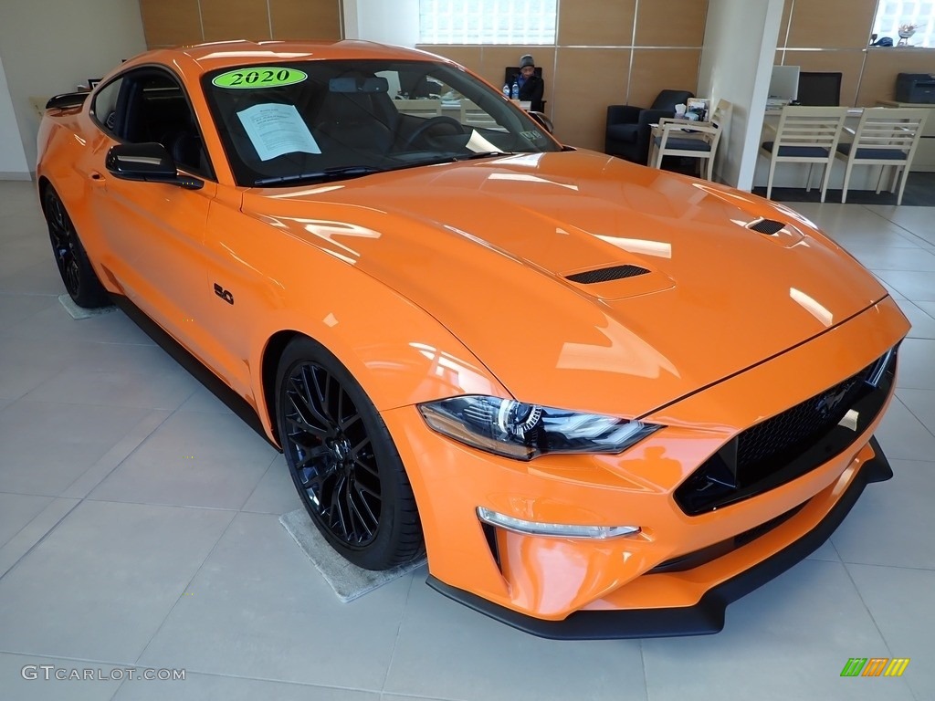 Twister Orange 2020 Ford Mustang GT Premium Fastback Exterior Photo #145356066