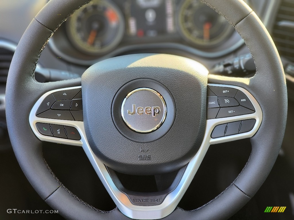 2022 Jeep Cherokee X 4x4 Black Steering Wheel Photo #145356588