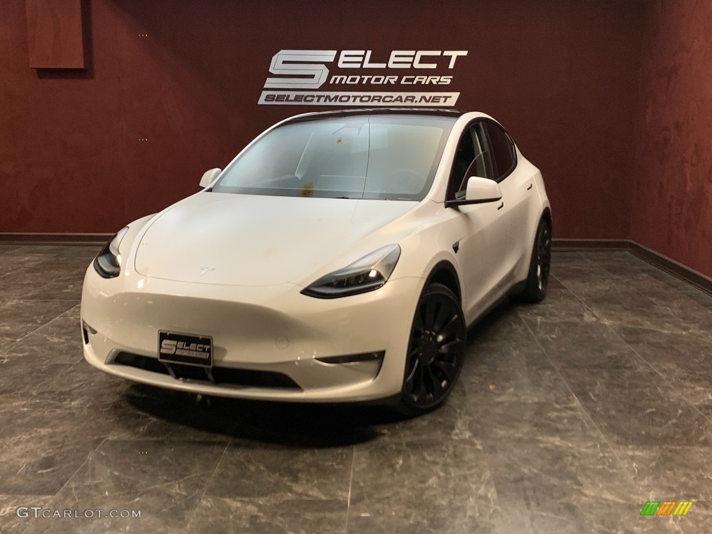 2022 Model Y Performance AWD - Pearl White Multi-Coat / Black photo #1