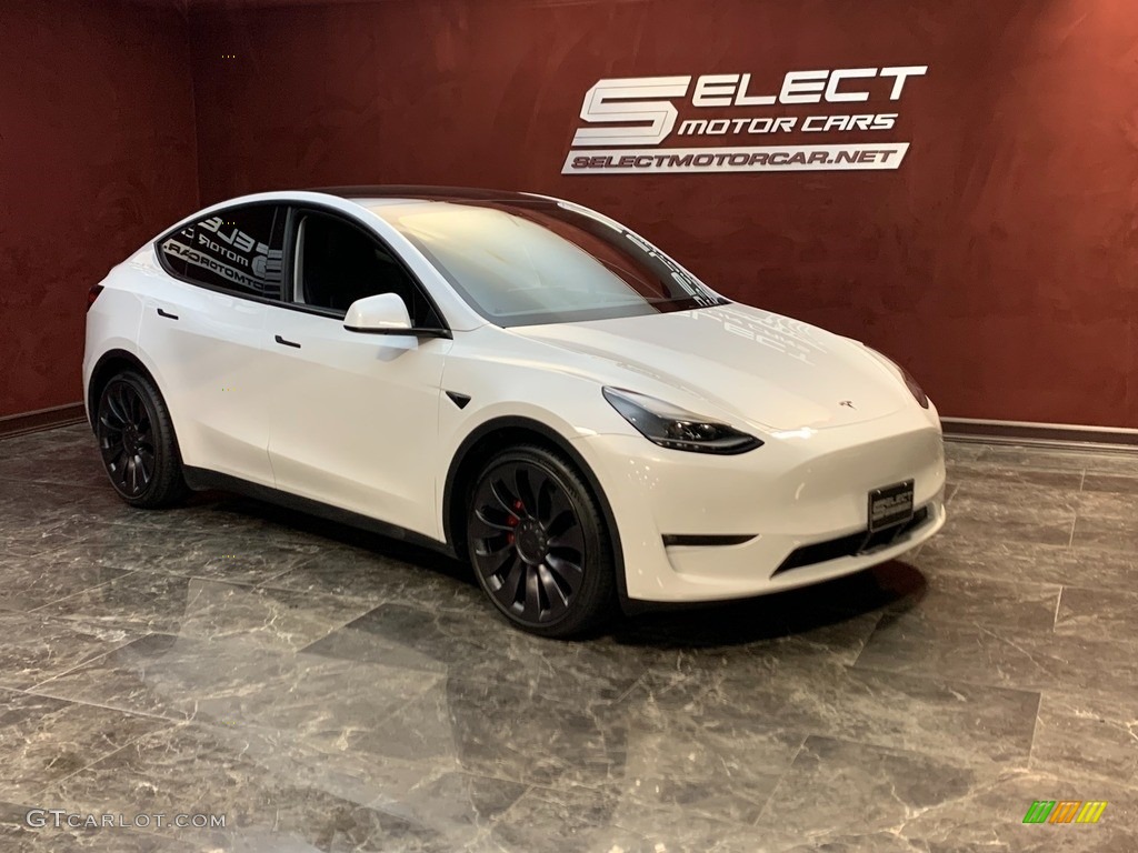 2022 Model Y Performance AWD - Pearl White Multi-Coat / Black photo #2