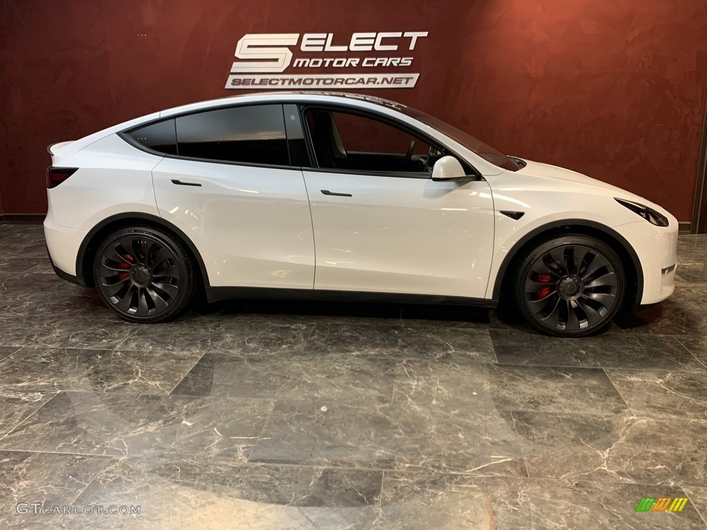 2022 Model Y Performance AWD - Pearl White Multi-Coat / Black photo #3