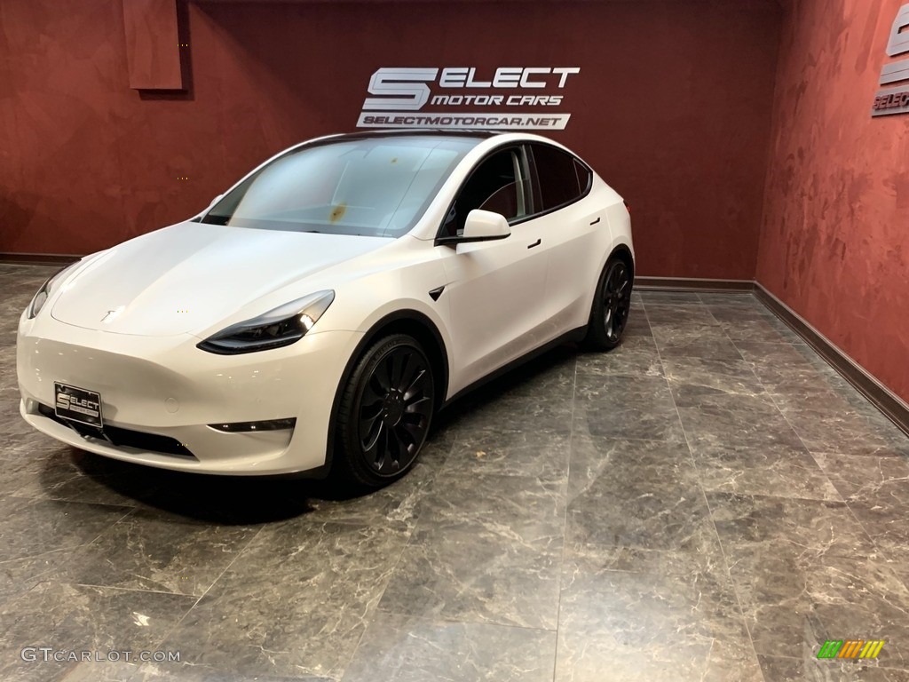 2022 Model Y Performance AWD - Pearl White Multi-Coat / Black photo #5