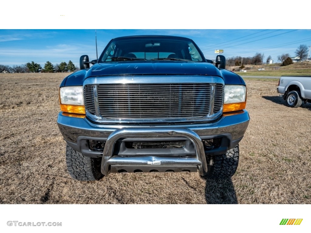 2000 F250 Super Duty XLT Crew Cab 4x4 - Island Blue Metallic / Medium Graphite photo #9