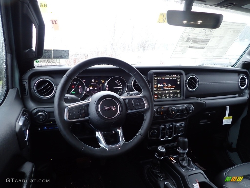 2023 Jeep Wrangler Unlimited Sahara 4XE Hybrid Black Dashboard Photo #145362558