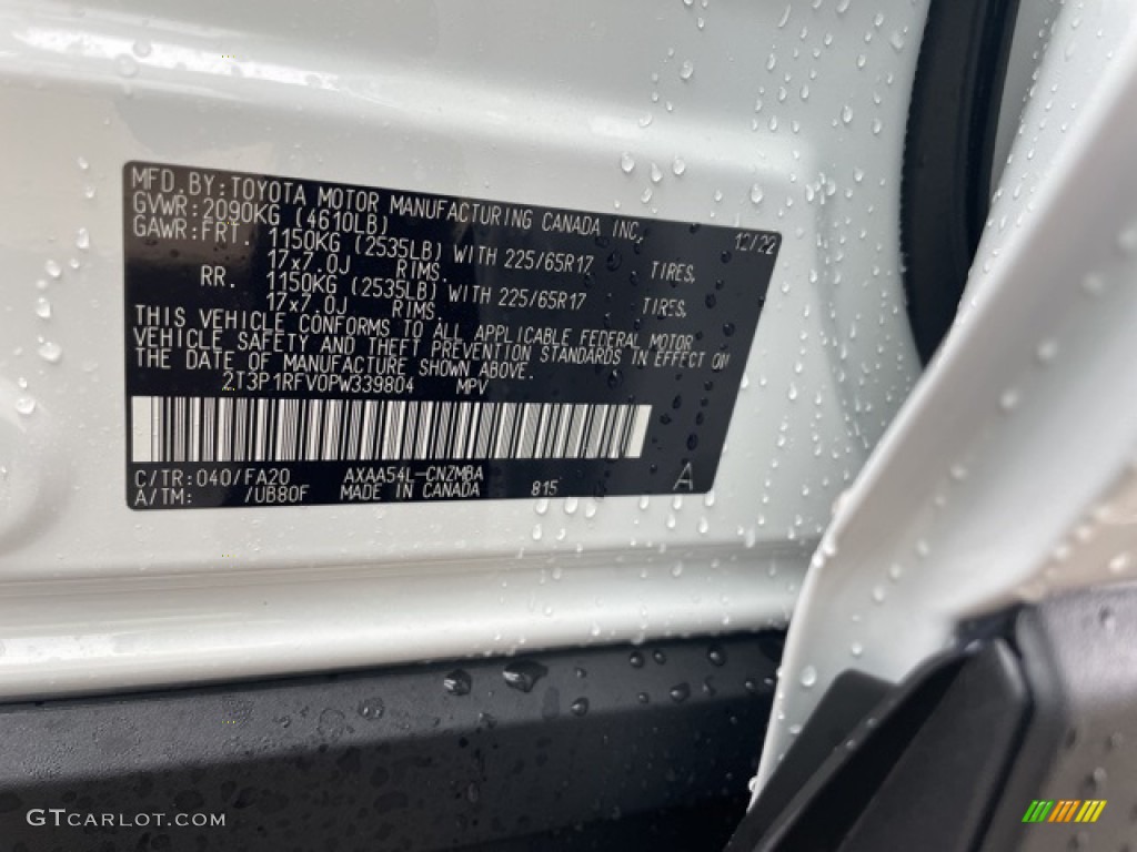 2023 RAV4 Color Code 040 for Ice Cap Photo #145363152