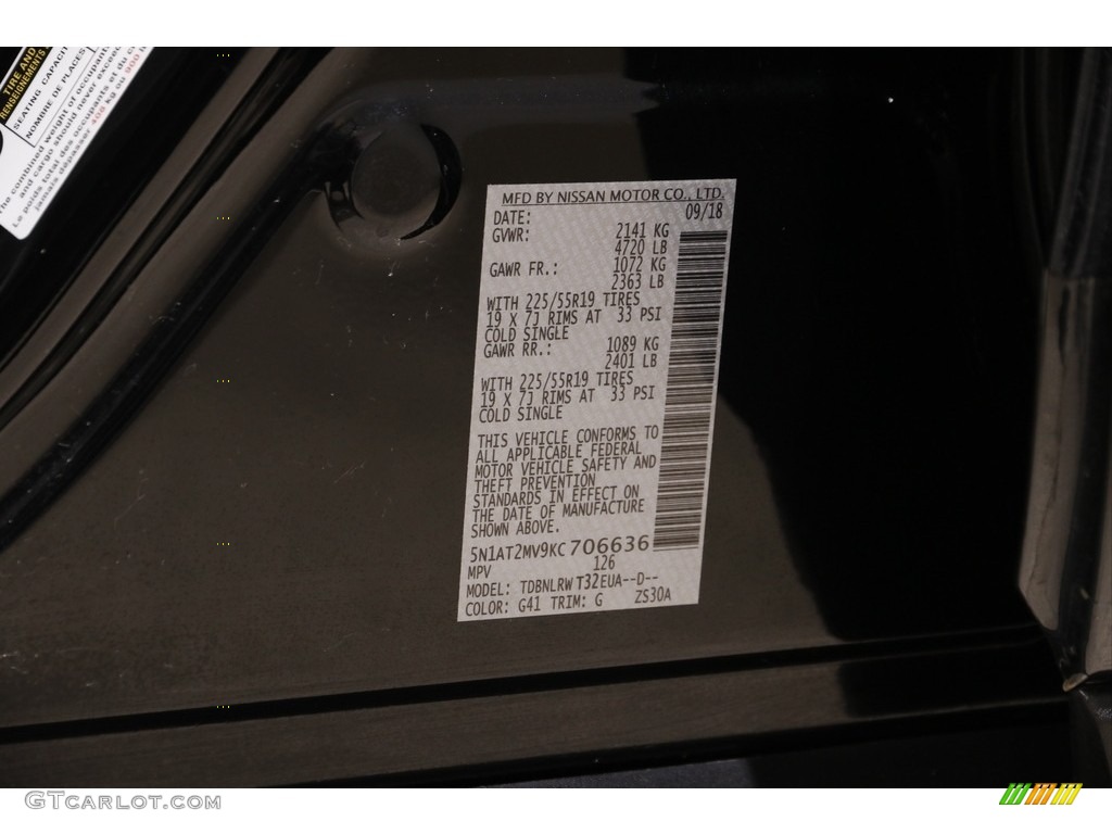 2019 Rogue SL AWD - Magnetic Black / Charcoal photo #23