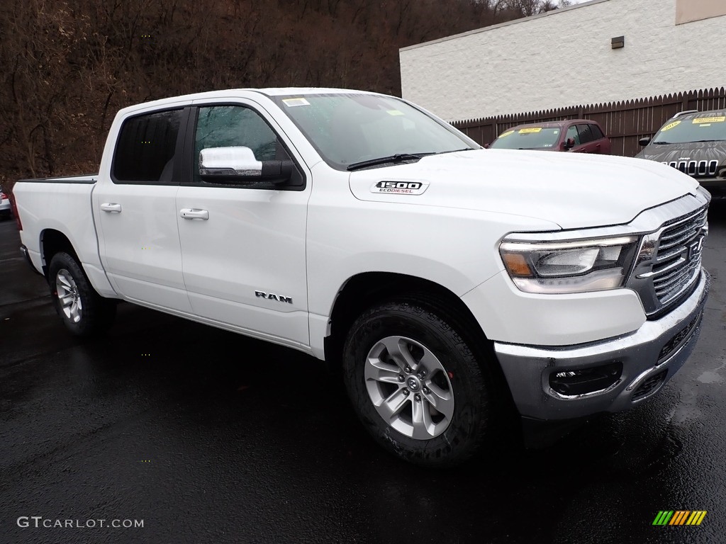 Bright White 2023 Ram 1500 Laramie Crew Cab 4x4 Exterior Photo #145366563