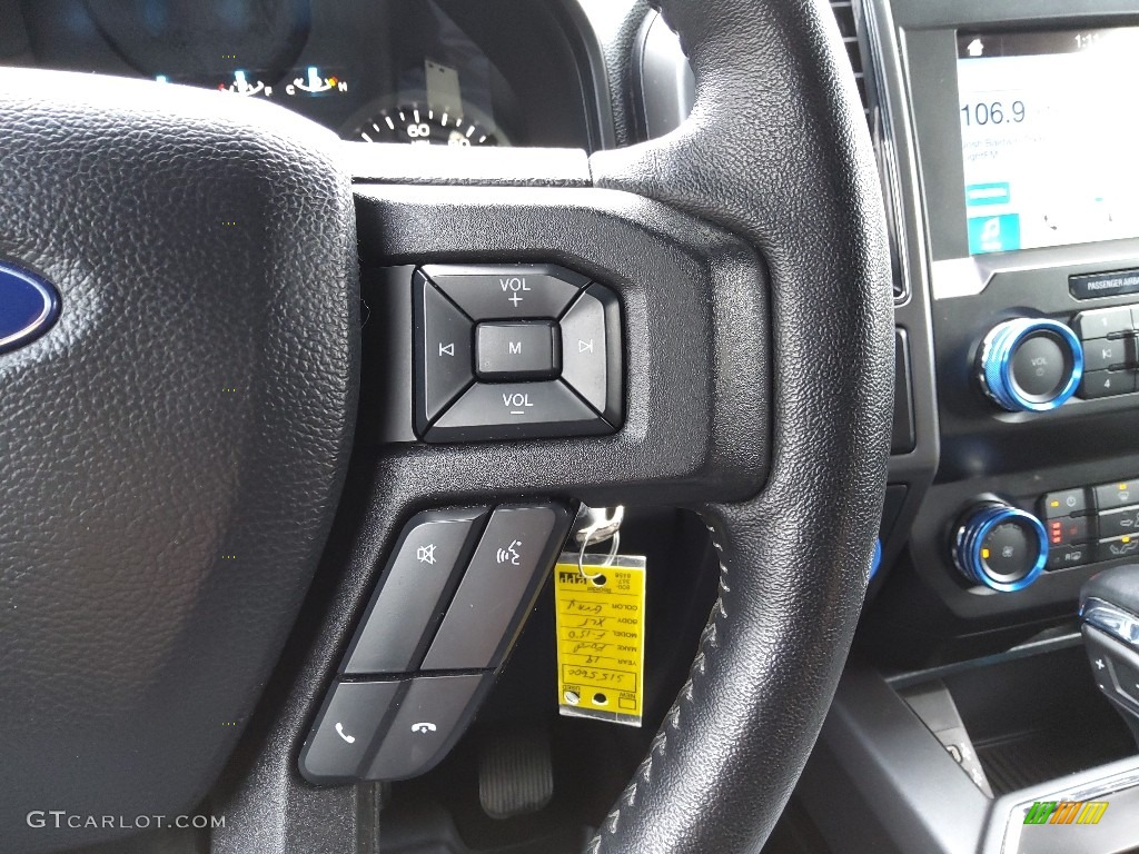 2019 Ford F150 XLT SuperCrew 4x4 Earth Gray Steering Wheel Photo #145367074