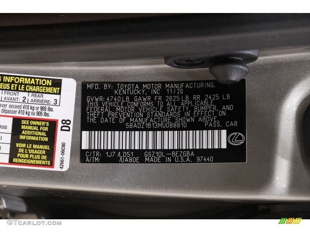 2021 ES 350 - Atomic Silver / Flaxen photo #24