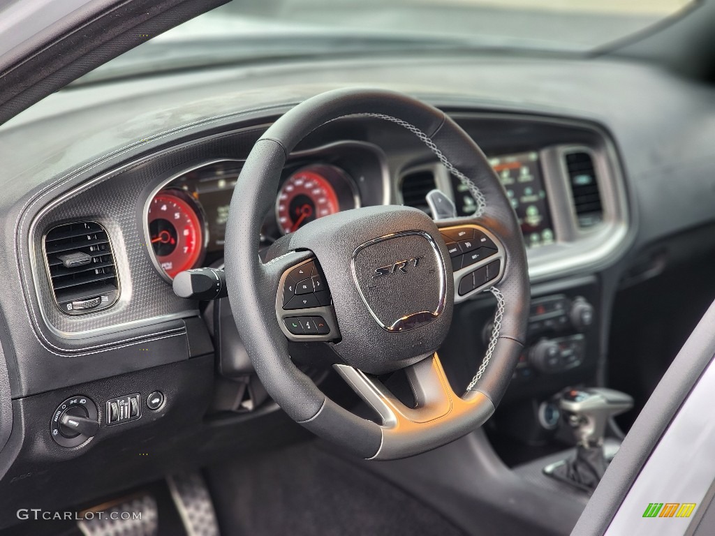 2022 Dodge Charger SRT Hellcat Widebody Black Steering Wheel Photo #145369046