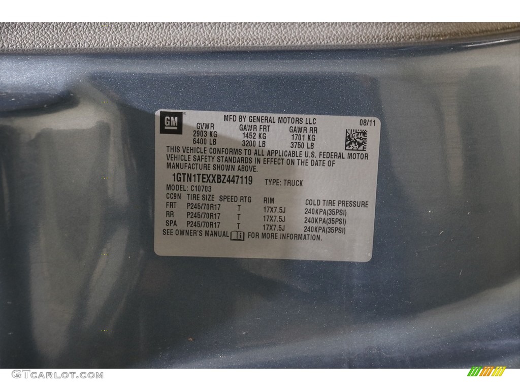 2011 Sierra 1500 Regular Cab - Stealth Gray Metallic / Dark Titanium photo #15