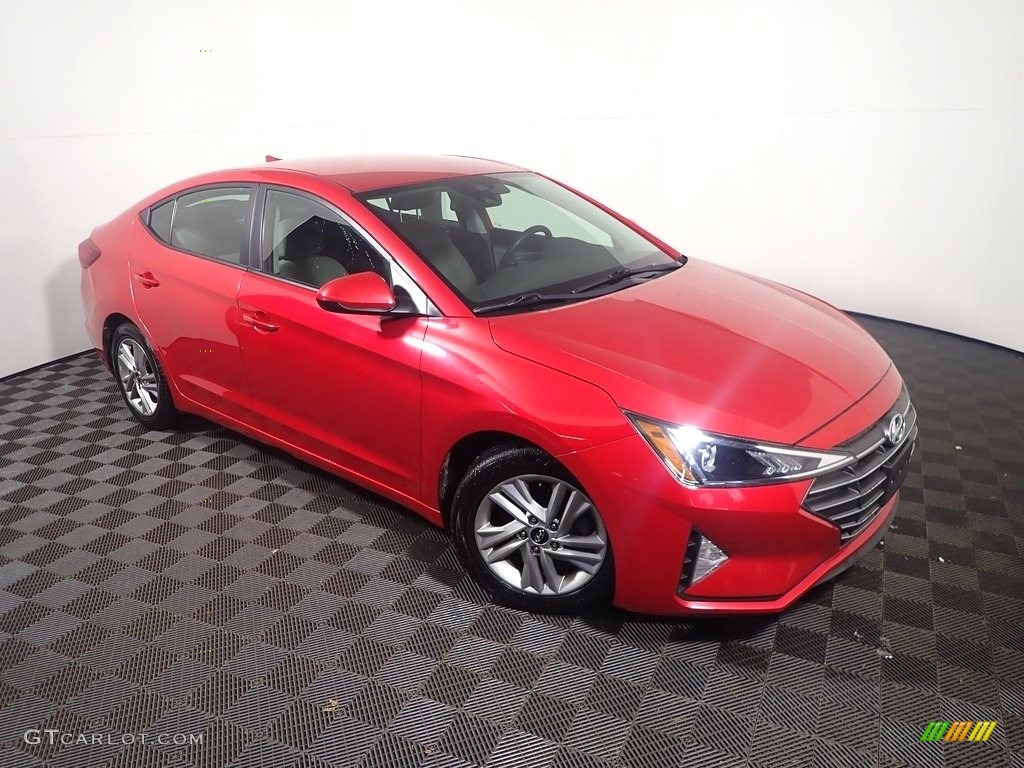 2020 Elantra SEL - Scarlet Red Pearl / Gray photo #3
