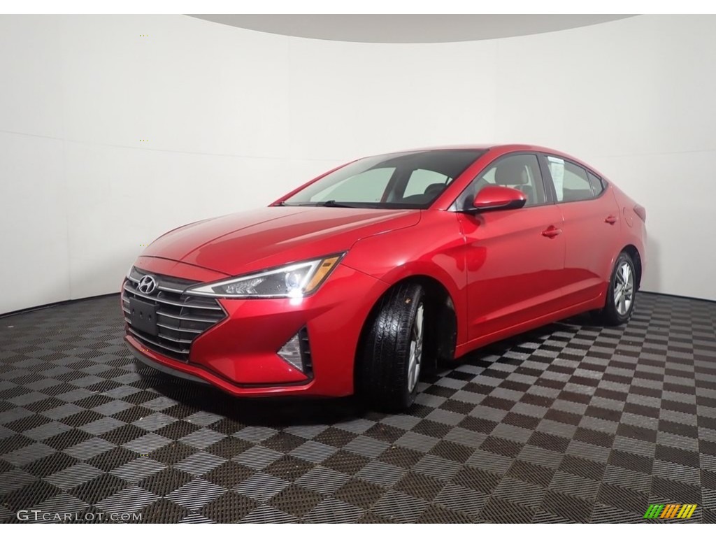 2020 Elantra SEL - Scarlet Red Pearl / Gray photo #8