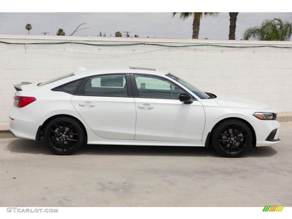 Platinum White Pearl 2023 Honda Civic Si Sedan Exterior Photo #145374785