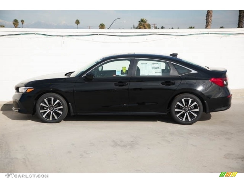 Crystal Black Pearl 2023 Honda Civic EX Sedan Exterior Photo #145375423