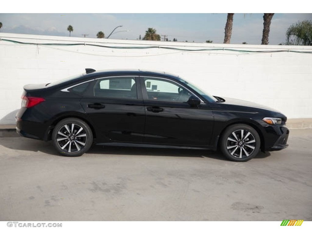 Crystal Black Pearl 2023 Honda Civic EX Sedan Exterior Photo #145375501