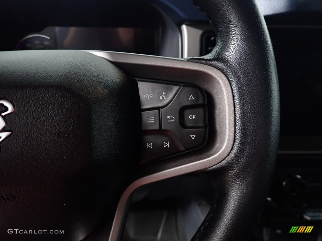 2021 Ford Bronco Outer Banks 4x4 2-Door Space Gray/Navy Pier Steering Wheel Photo #145376023