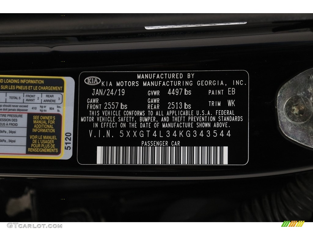 2019 Optima LX - Ebony Black / Black photo #21