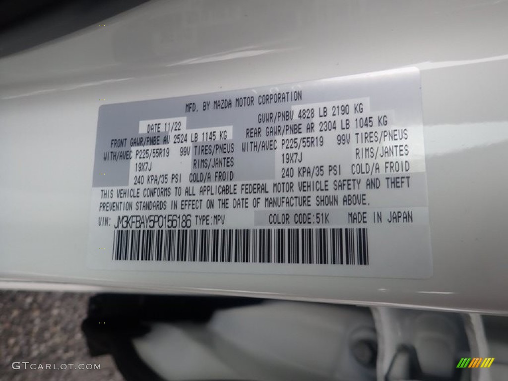 2023 Mazda CX-5 Turbo AWD Color Code Photos