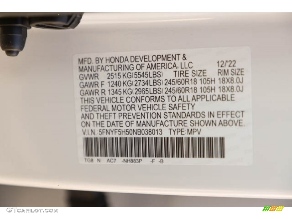 2022 Pilot EX-L - Platinum White Pearl / Beige photo #41