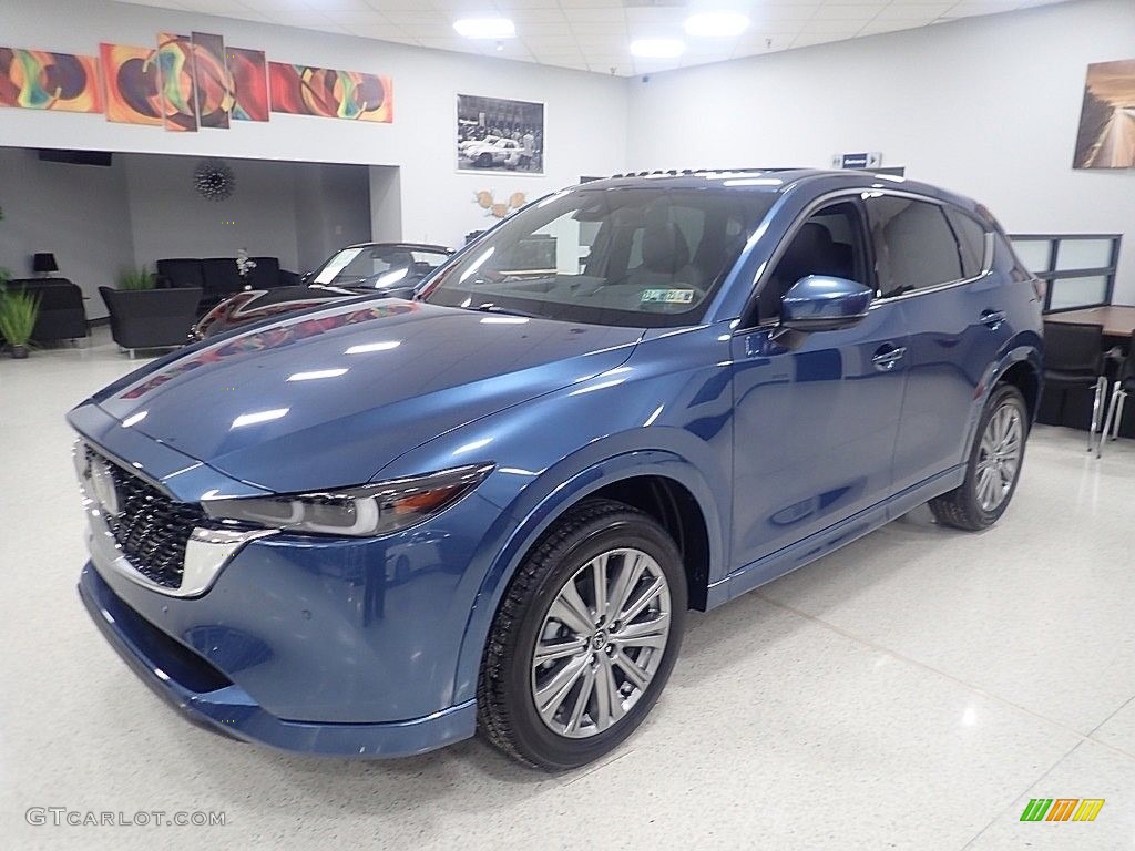 2023 CX-5 Turbo Signature AWD - Eternal Blue Mica / Caturra Brown photo #7