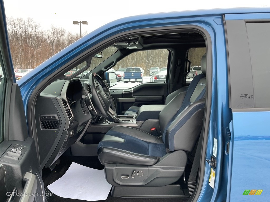Raptor Black/Recaro Blue Accent Interior 2020 Ford F150 SVT Raptor SuperCrew 4x4 Photo #145380565