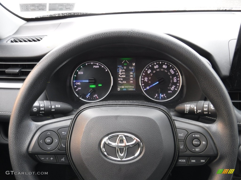 2020 Toyota RAV4 XLE AWD Hybrid Black Steering Wheel Photo #145382008