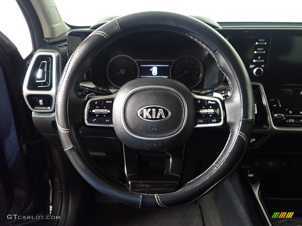 2021 Kia Sorento S Hybrid Black Steering Wheel Photo #145382401