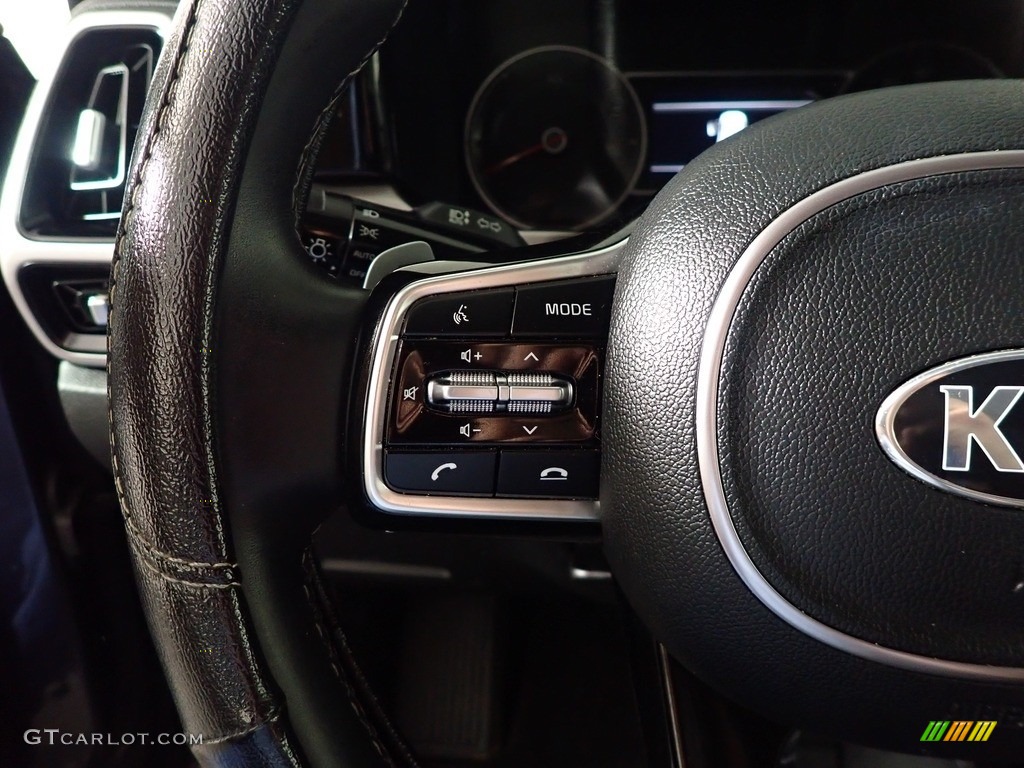 2021 Kia Sorento S Hybrid Black Steering Wheel Photo #145382452