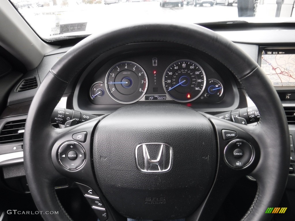 2015 Honda Crosstour EX-L V6 4WD Black Steering Wheel Photo #145383748