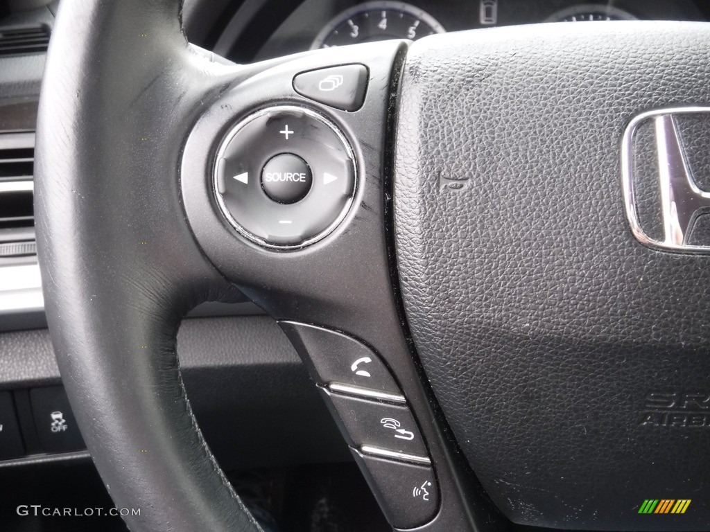 2015 Honda Crosstour EX-L V6 4WD Black Steering Wheel Photo #145383769