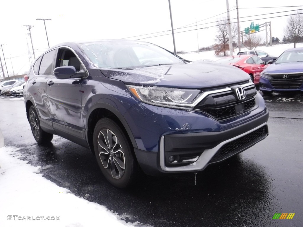 2020 CR-V EX-L AWD - Obsidian Blue Pearl / Gray photo #6