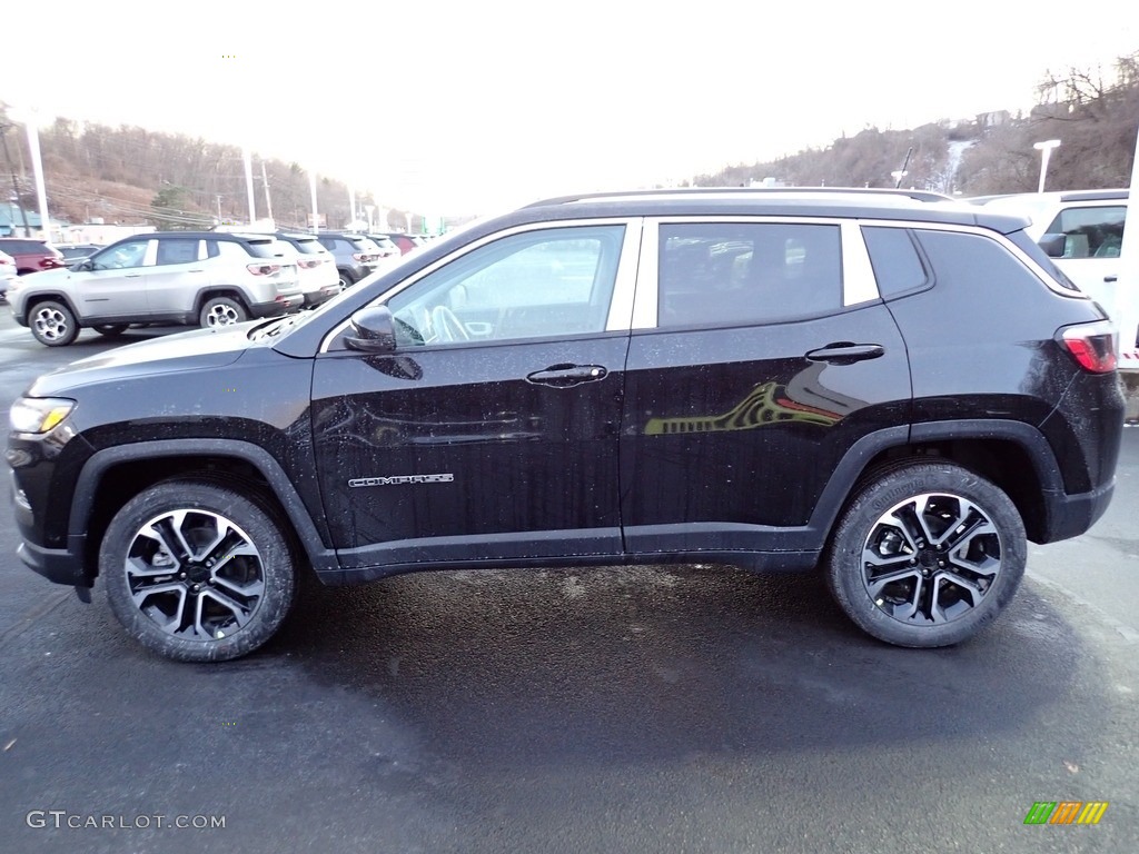 Diamond Black Crystal Pearl 2022 Jeep Compass Limited 4x4 Exterior Photo #145385195