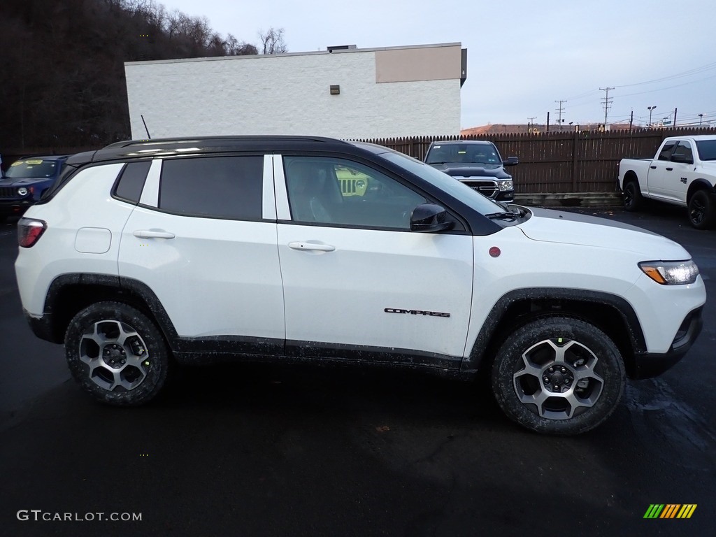 Bright White 2022 Jeep Compass Trailhawk 4x4 Exterior Photo #145385411