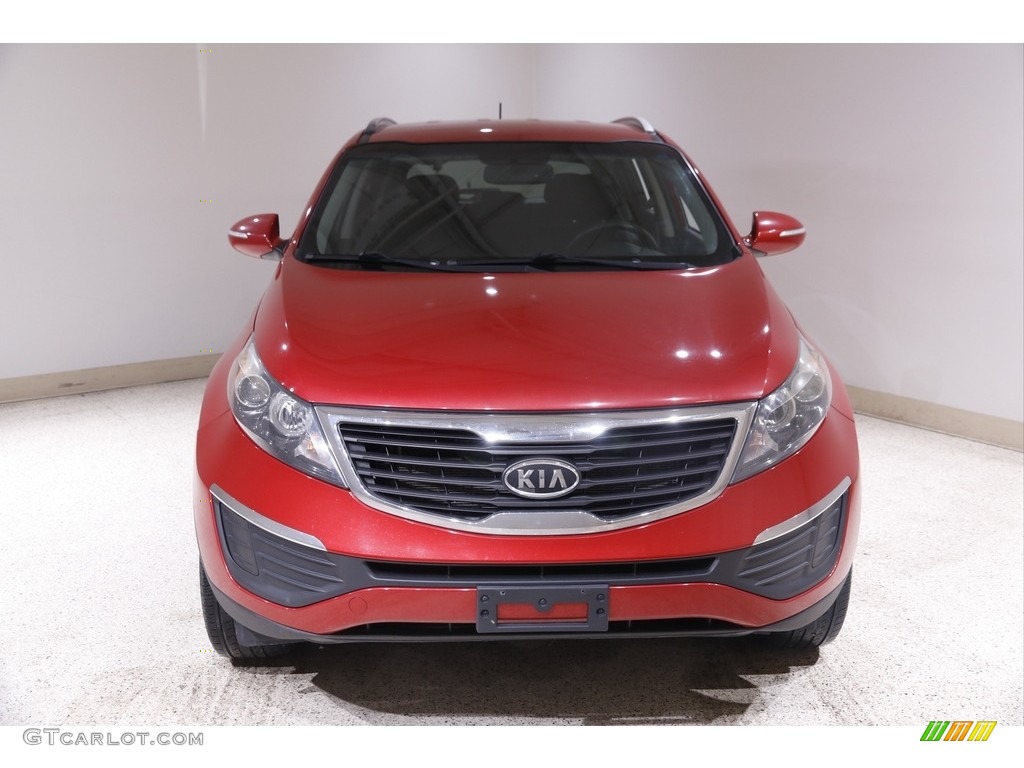 2012 Sportage LX AWD - Signal Red / Black photo #2