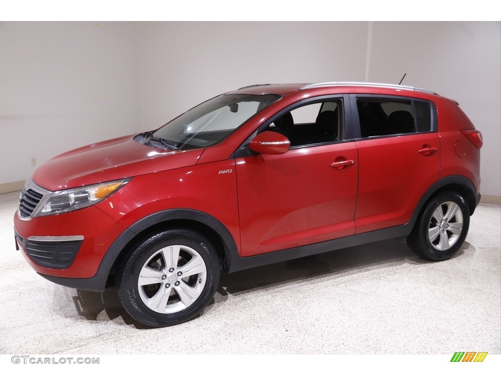 2012 Sportage LX AWD - Signal Red / Black photo #3