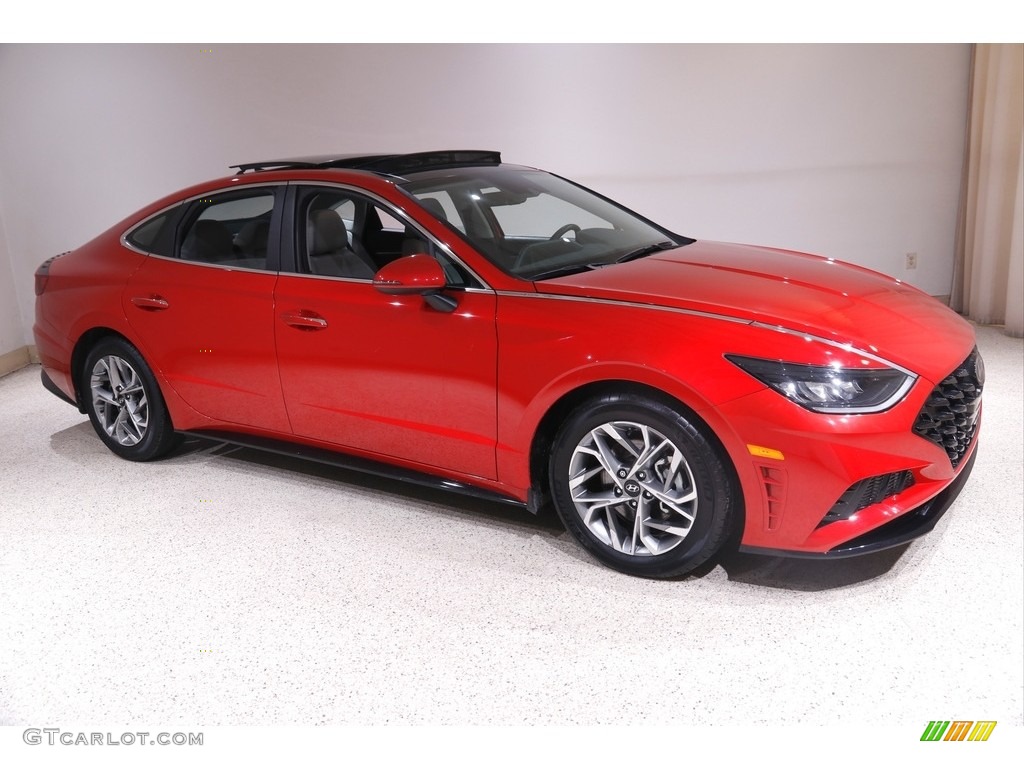 Calypso Red 2021 Hyundai Sonata SEL Exterior Photo #145387443