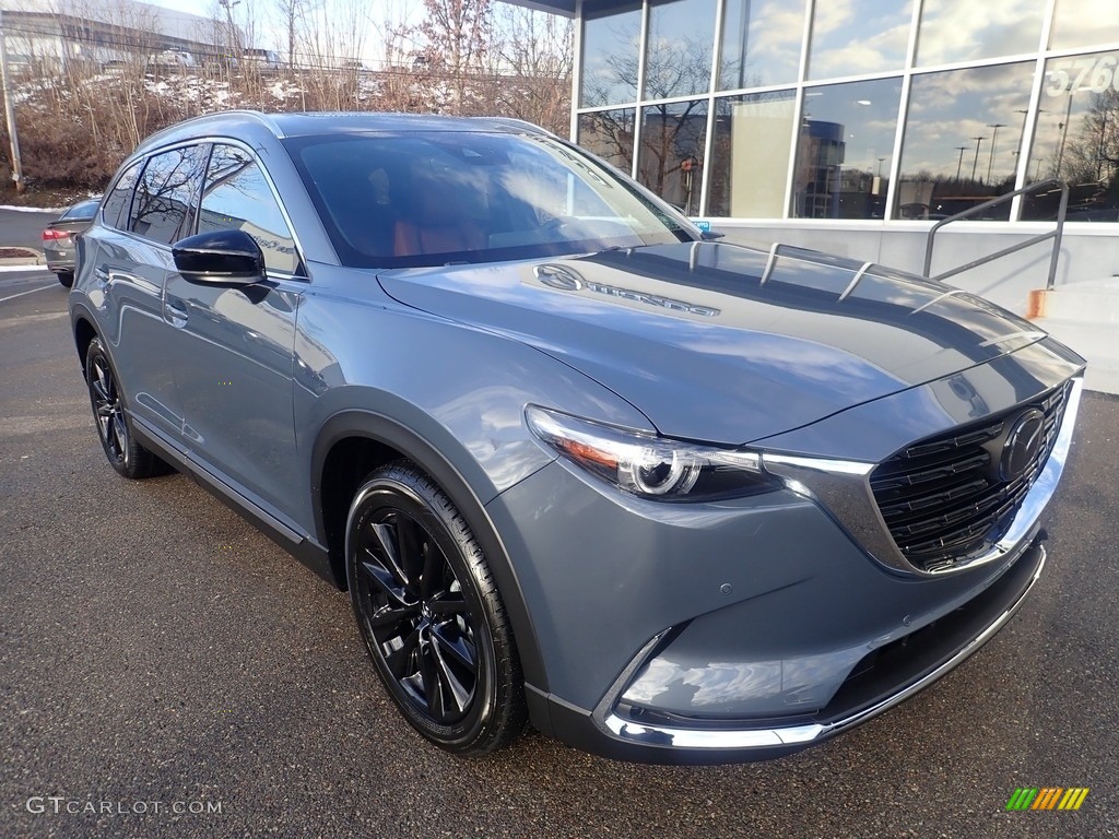 2023 CX-9 Carbon Edition AWD - Polymetal Gray Metallic / Red photo #9