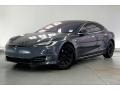 Midnight Silver Metallic 2017 Tesla Model S 75 Exterior