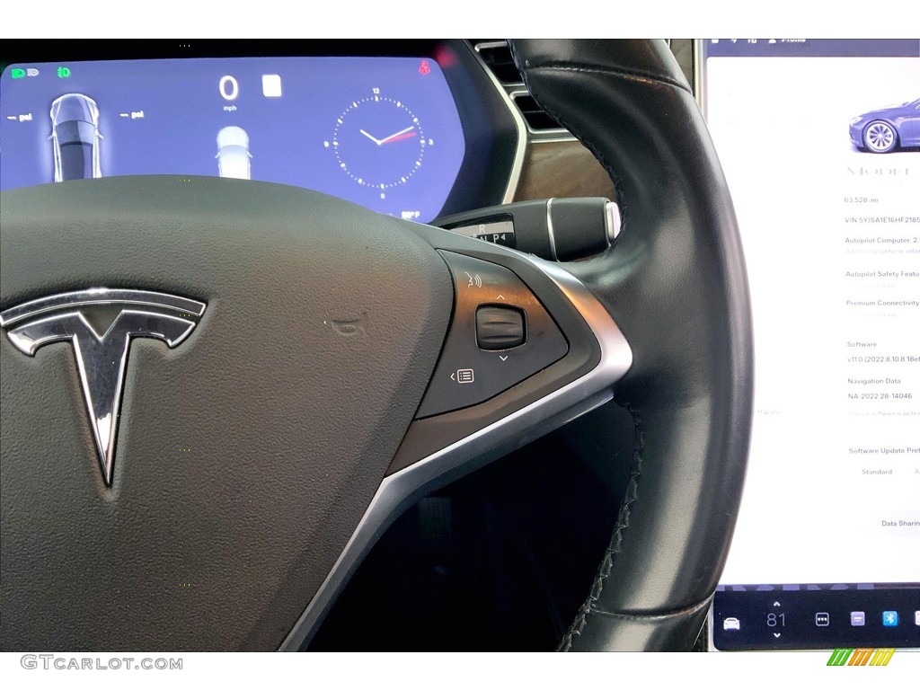 2017 Tesla Model S 75 Black Steering Wheel Photo #145391626