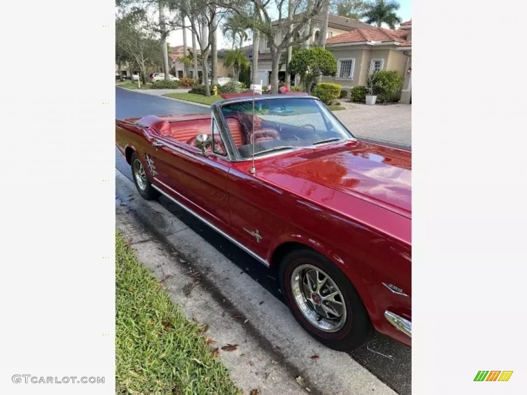 Candy Apple Red 1966 Ford Mustang Convertible Exterior Photo #145392064