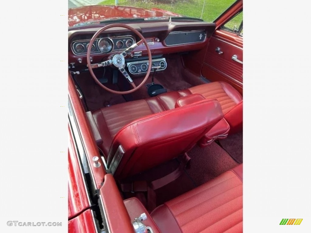 Red Interior 1966 Ford Mustang Convertible Photo #145392079
