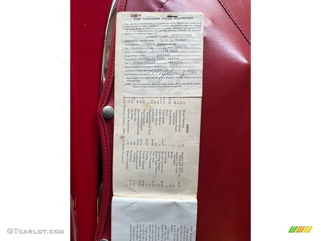 1966 Ford Mustang Convertible Books/Manuals Photo #145392658