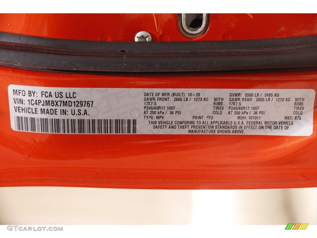 2021 Cherokee Traihawk 4x4 - Spitfire Orange / Black photo #23