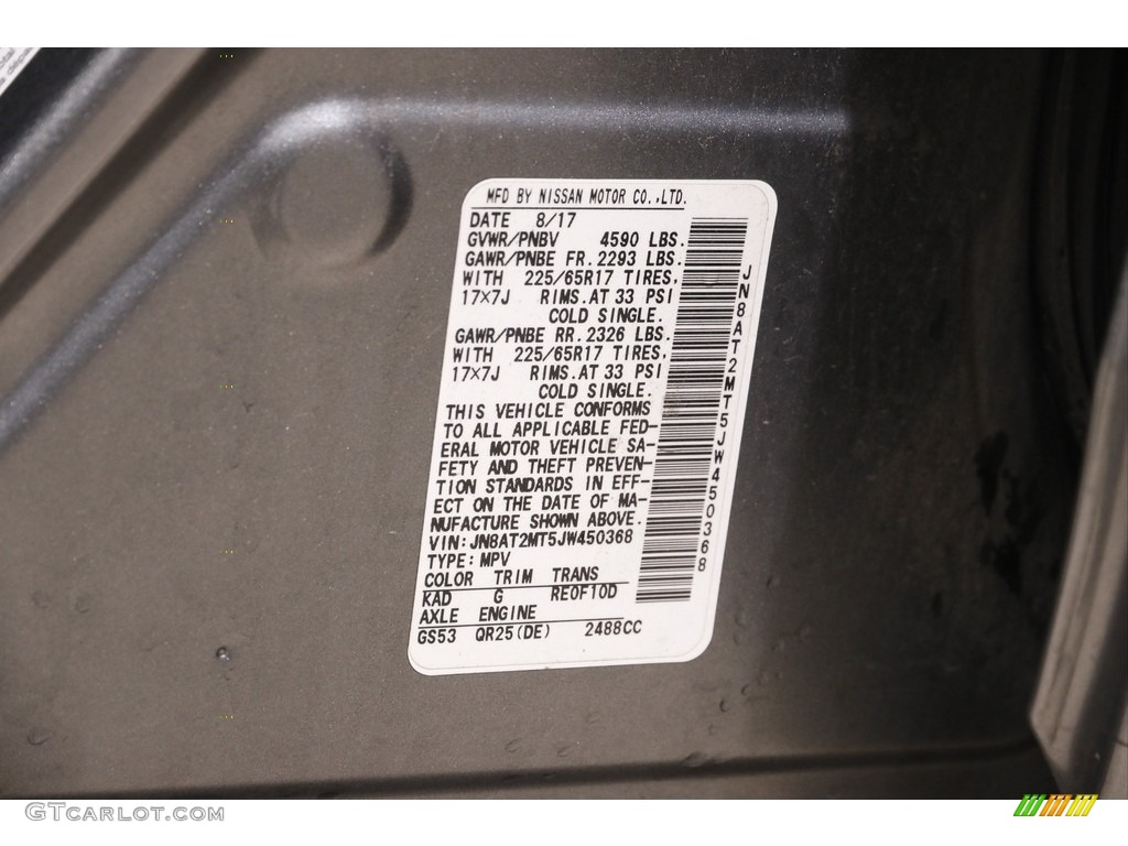 2018 Rogue Color Code KAD for Gun Metallic Photo #145393093