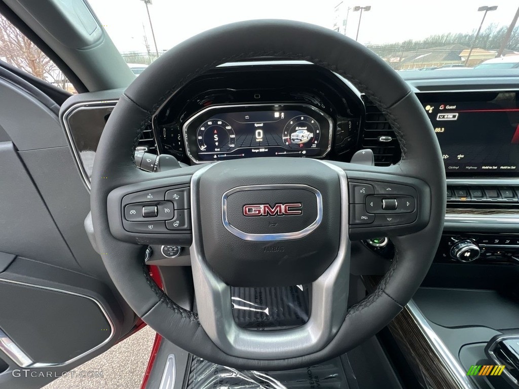 2023 GMC Sierra 1500 Elevation Crew Cab 4x4 Jet Black Steering Wheel Photo #145393266