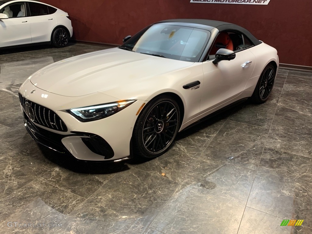 Moonlight White Metallic 2022 Mercedes-Benz SL AMG 63 Roadster Exterior Photo #145394209