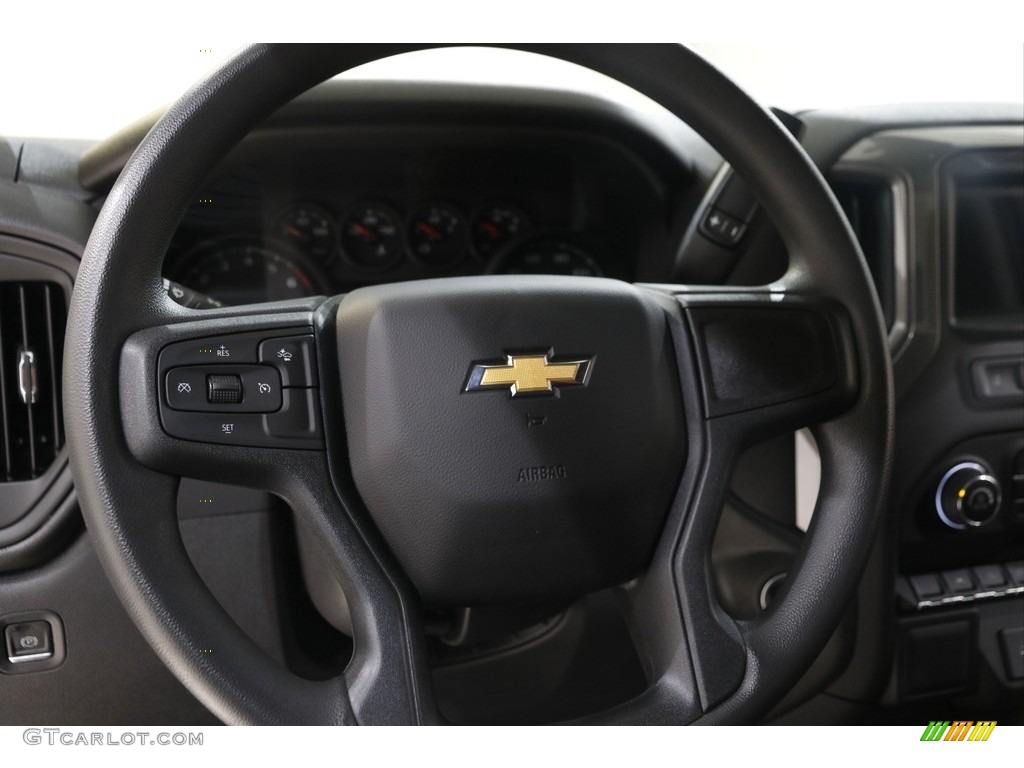 2022 Chevrolet Silverado 1500 WT Regular Cab 4x4 Jet Black Steering Wheel Photo #145394662