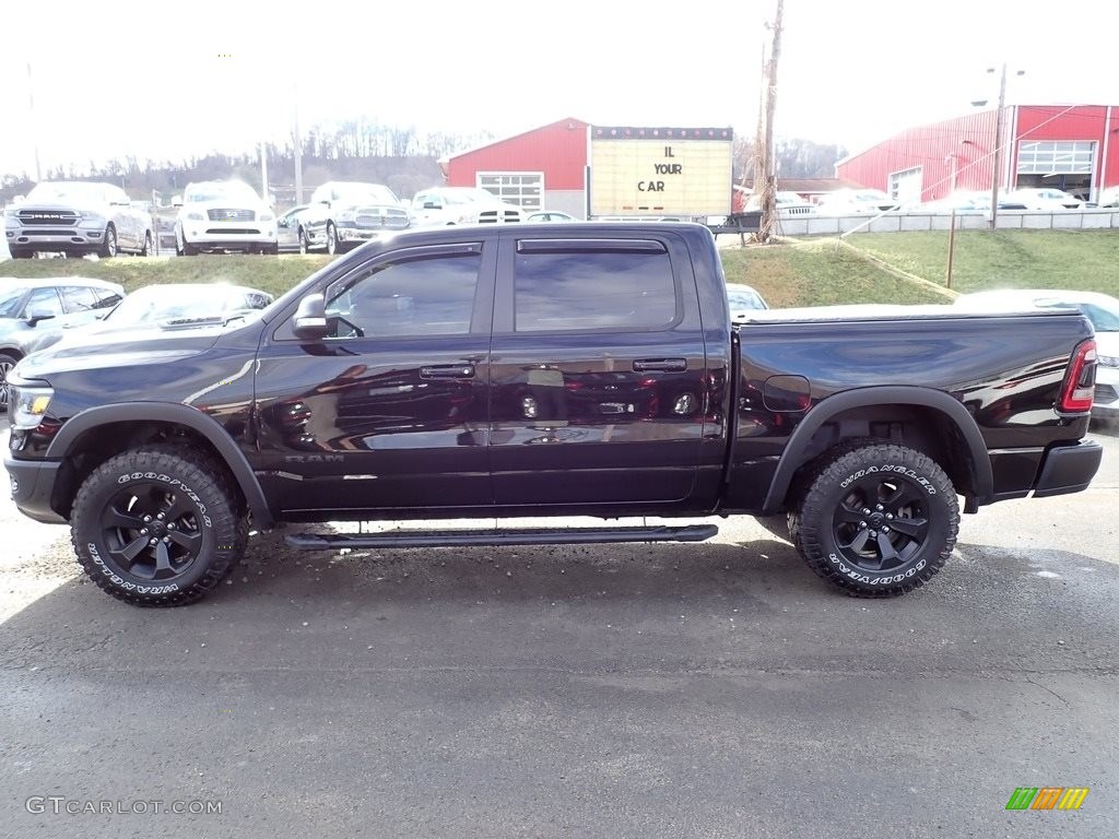 Diamond Black Crystal Pearl 2021 Ram 1500 Rebel Crew Cab 4x4 Exterior Photo #145395519