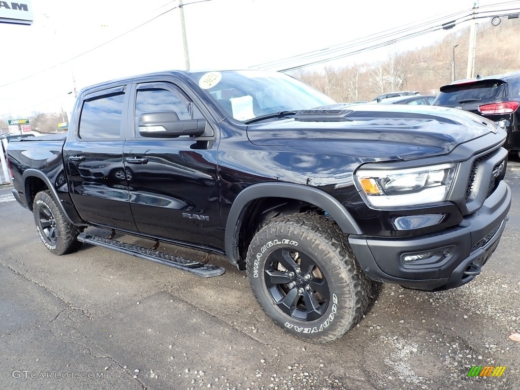 Diamond Black Crystal Pearl 2021 Ram 1500 Rebel Crew Cab 4x4 Exterior Photo #145395681